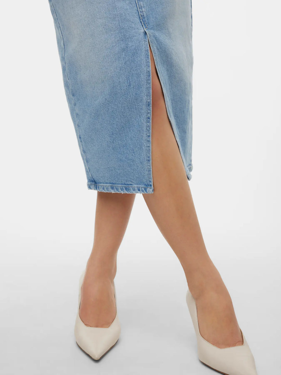 Veri Denim Midi Skirt - Blue