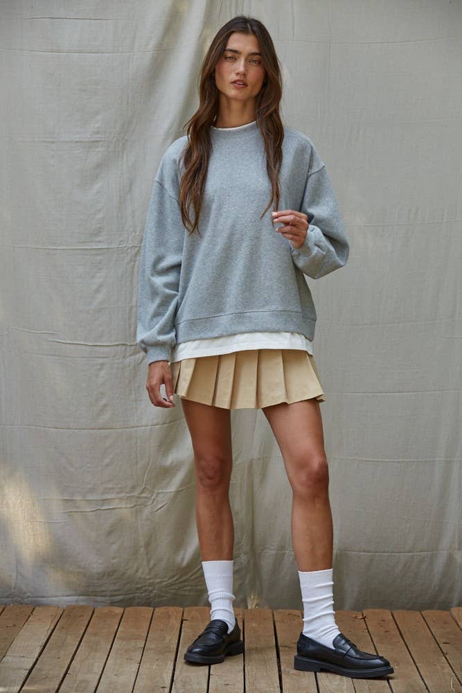 Grey Layered Effect Sweatshirt