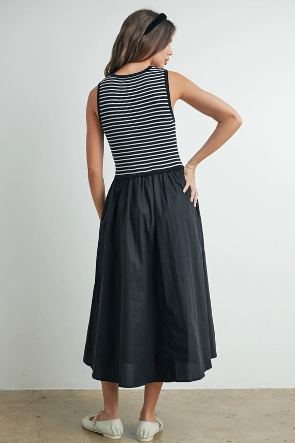 Black Striped Maxi Dress