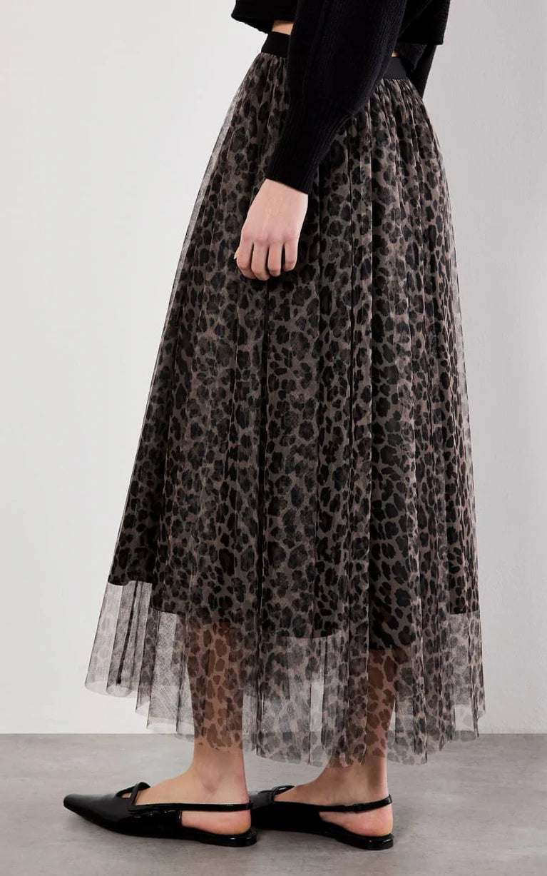 Leopard Print Tulle Skirt