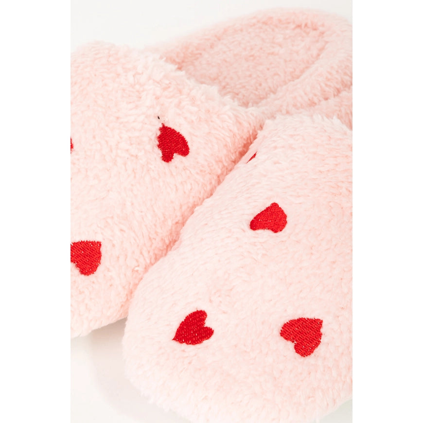 Heart Fuzzy Slippers