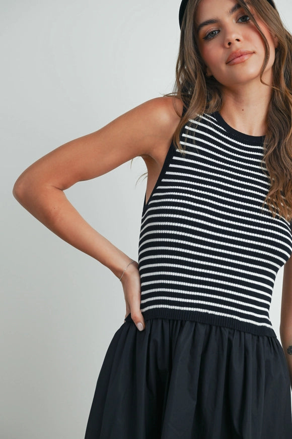 Black Striped Maxi Dress