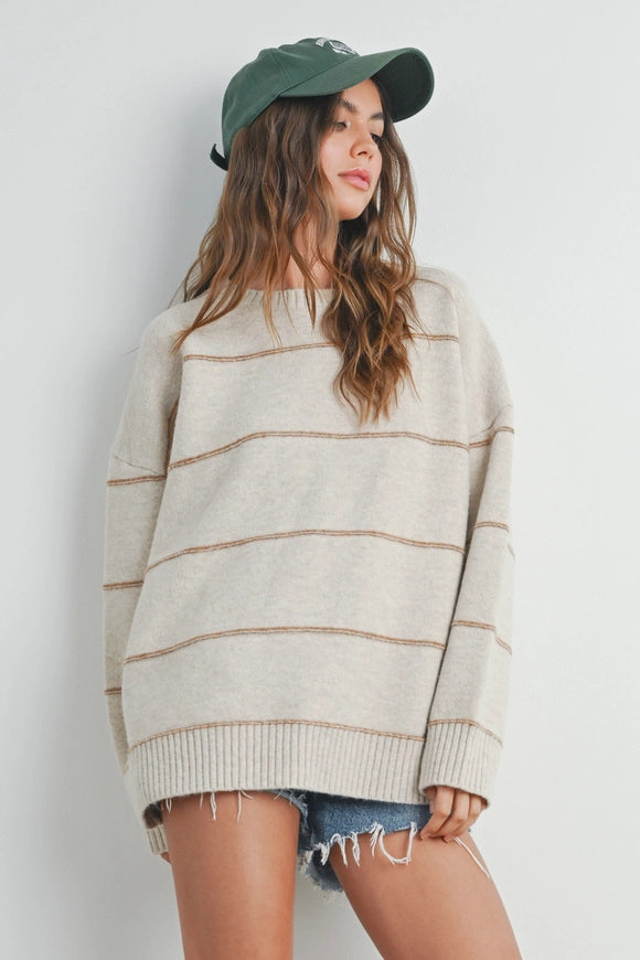 Striped Drop Shoulder Sweater