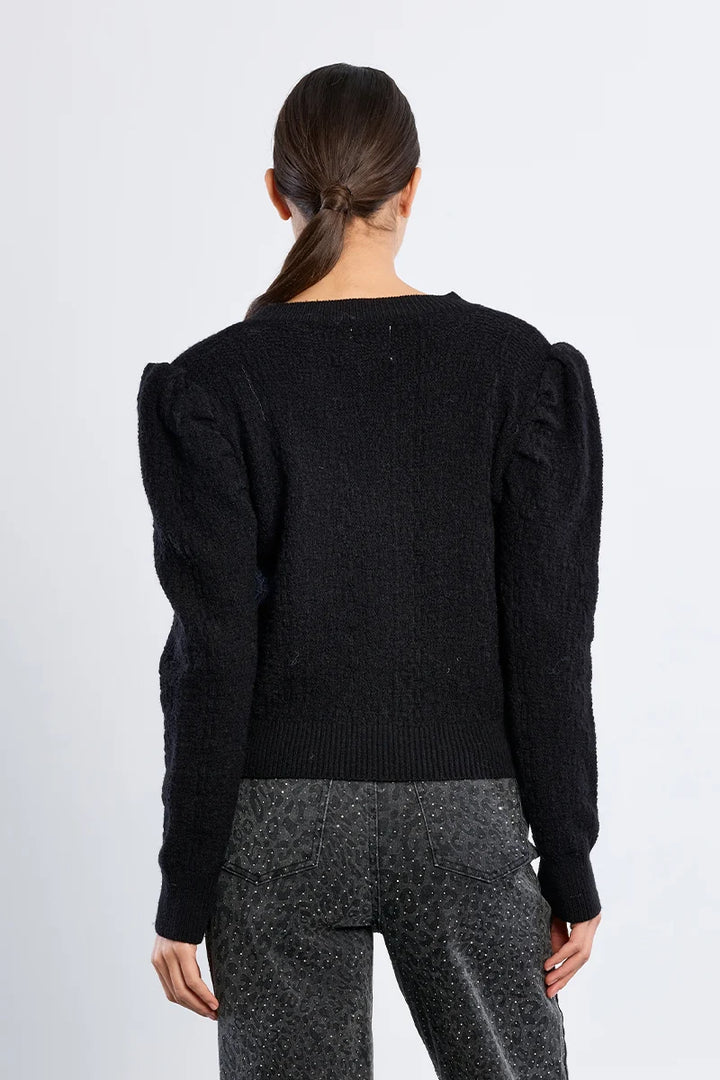 Textured Puff Sleeve Sweater