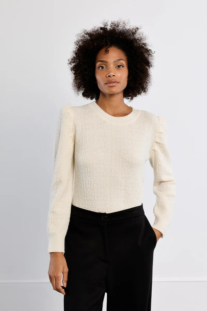 Textured Puff Sleeve Sweater