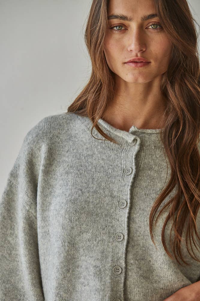 Quarter Sleeve Button Up Cardigan