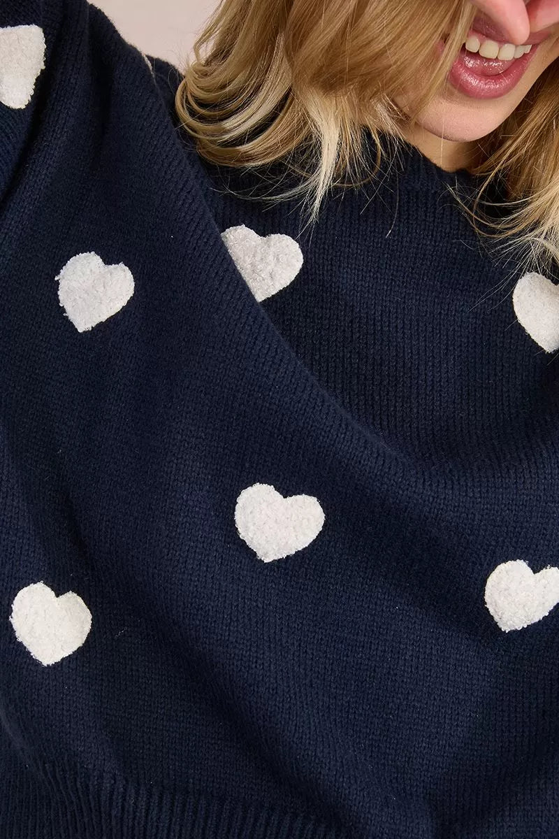 Embossed Heart Sweater