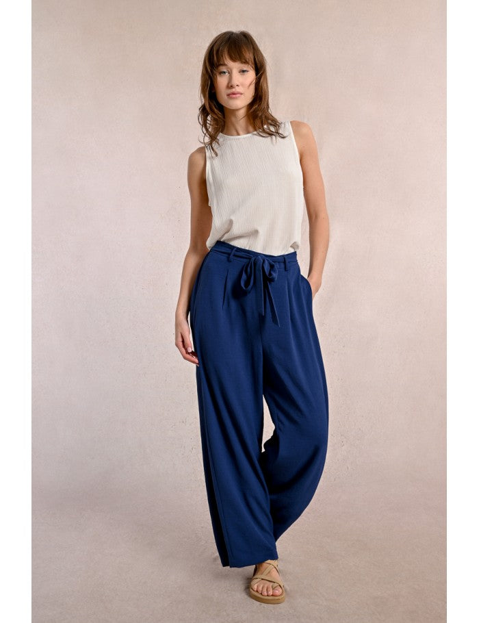 Blue Belted Pants