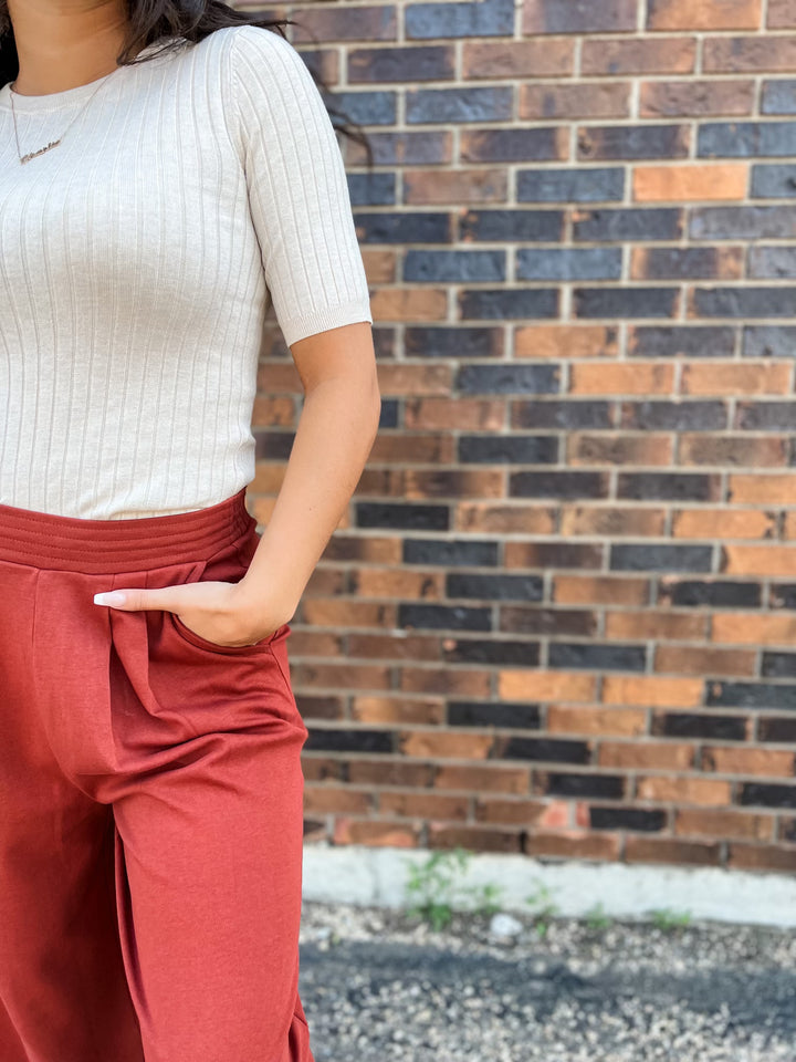 Cropped Cotton Trousers