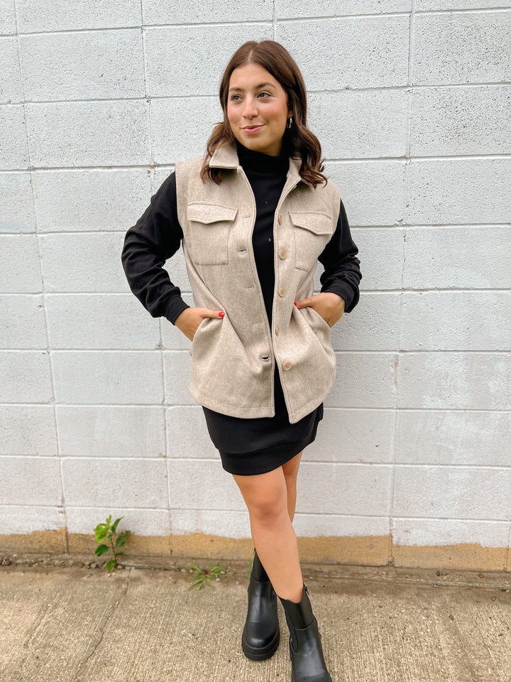 Amber Luxe fleece Dress- Black