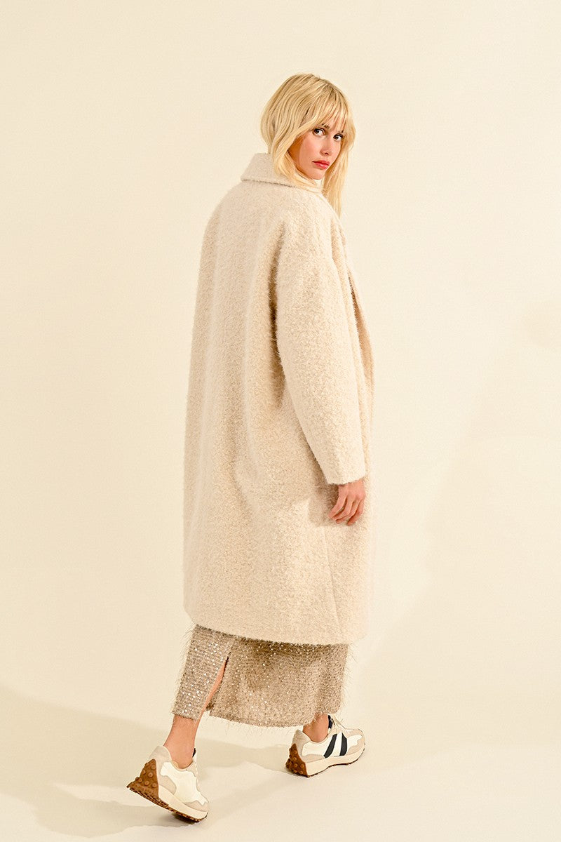 Off-White Boucle Dress Coat