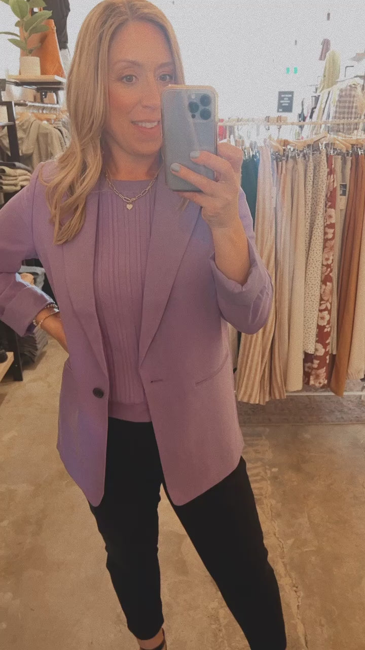 Purple Single Breasted Blazer