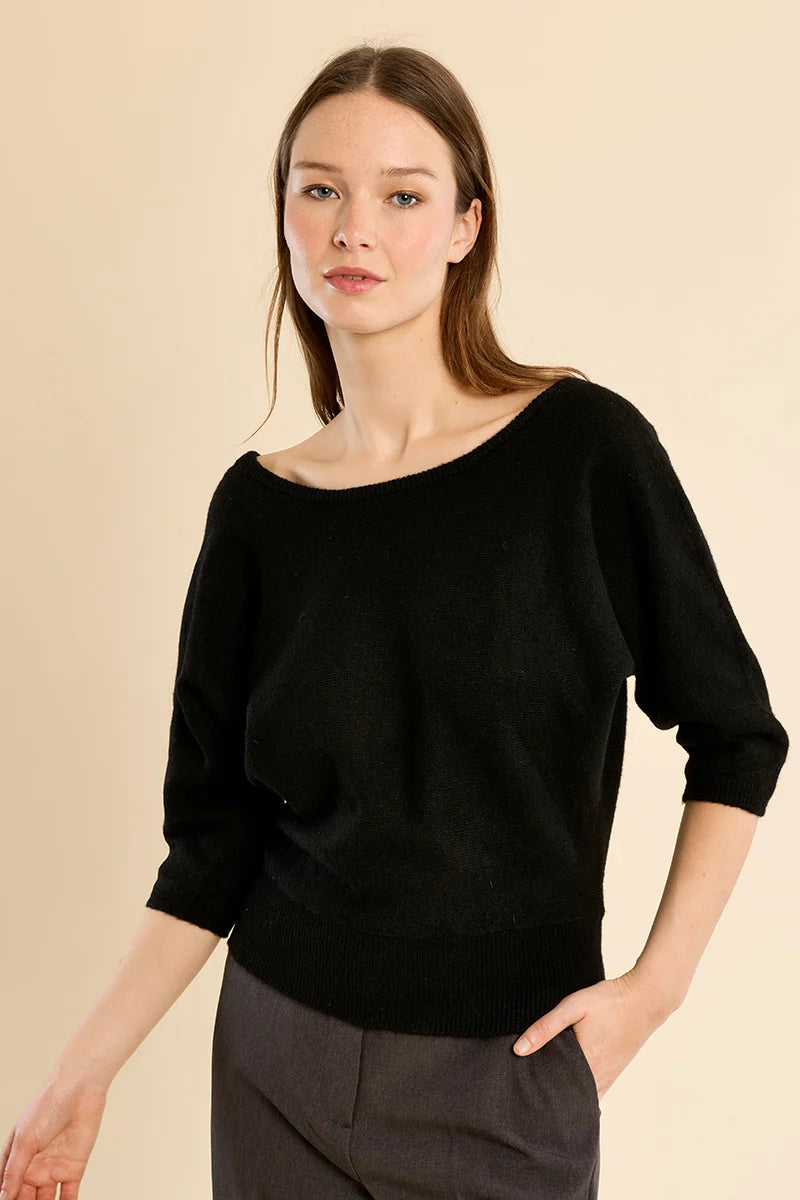 Low Back Quarter Sleeve Sweater