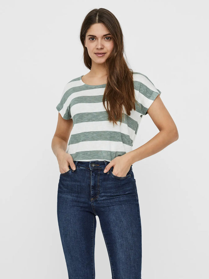 Wide Stripe Tee - Green
