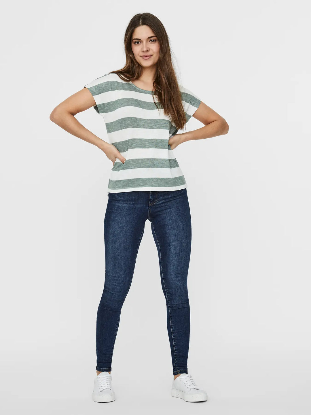 Wide Stripe Tee - Green