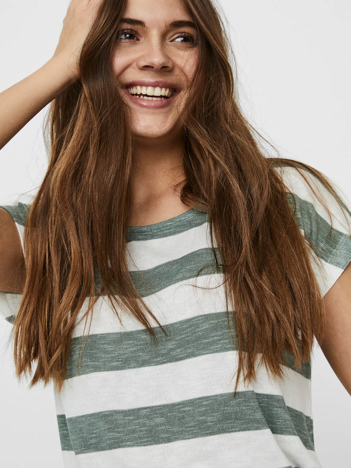 Wide Stripe Tee - Green