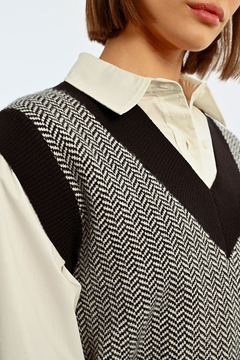 Herringbone Sweater Vest