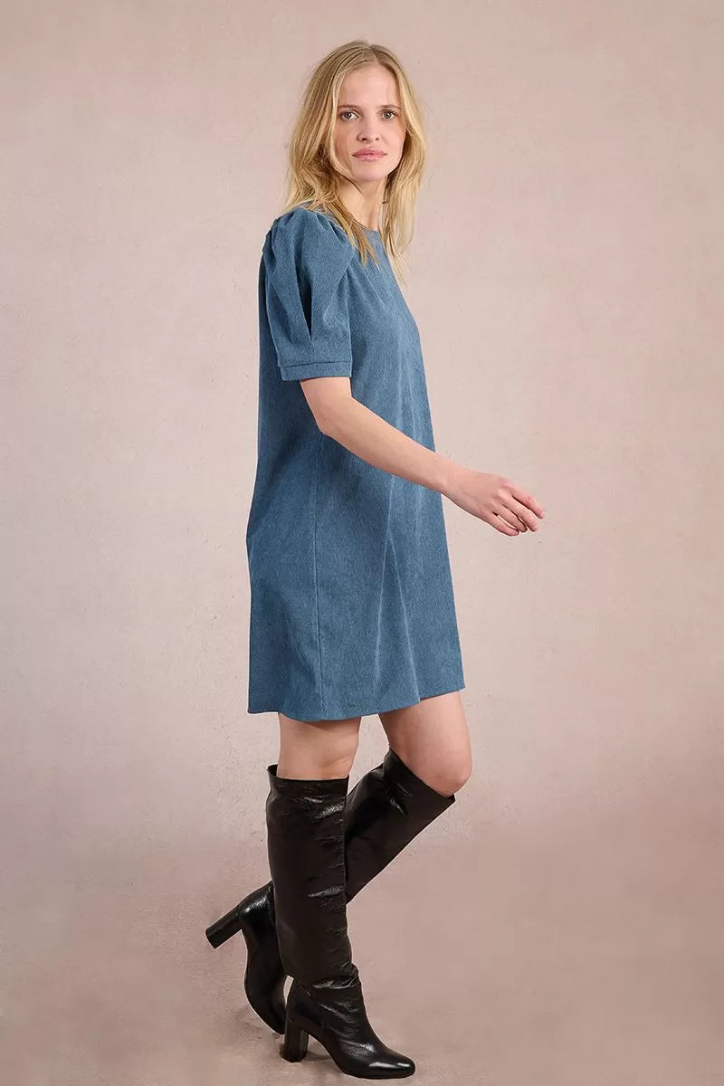 Cord Mini Dress - Blue