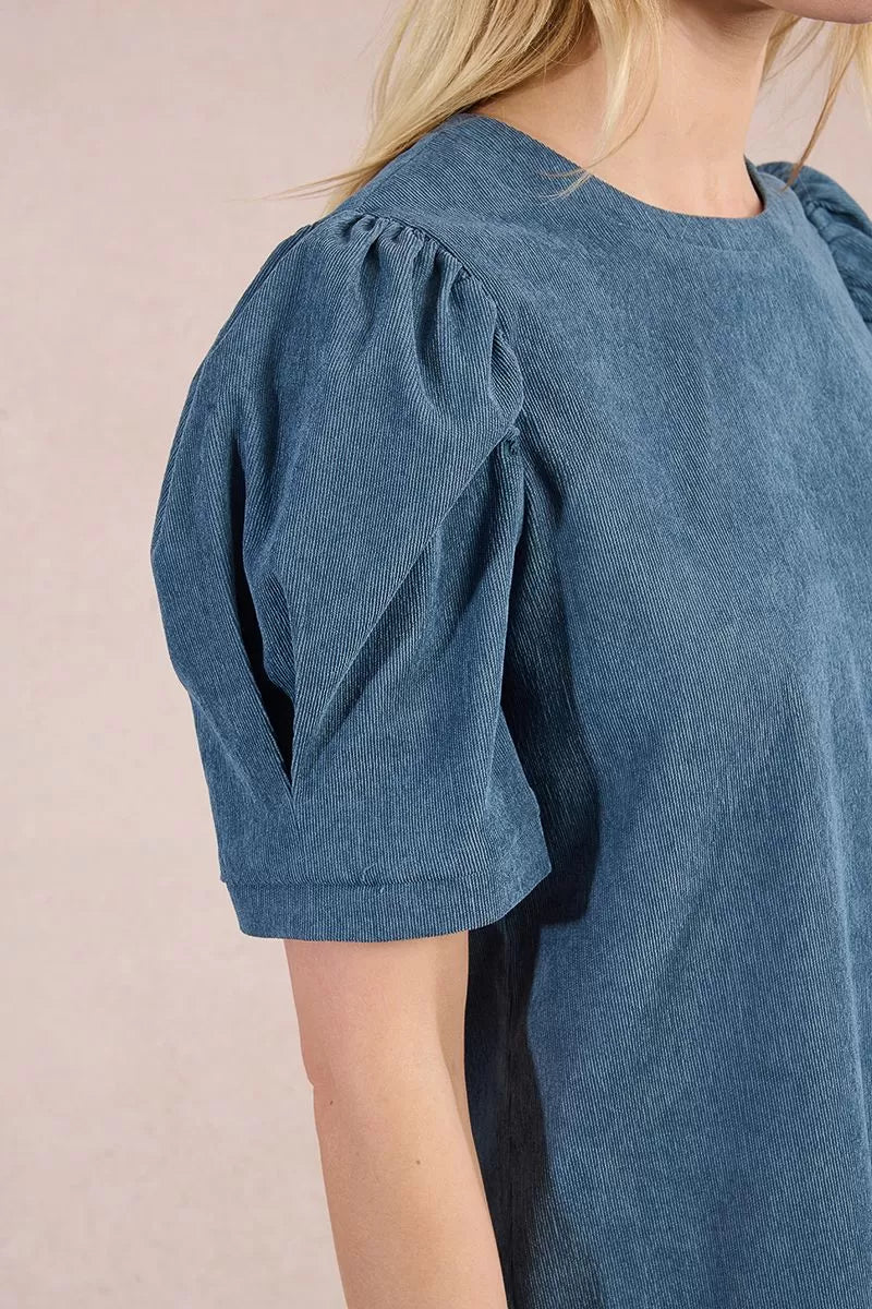 Cord Mini Dress - Blue