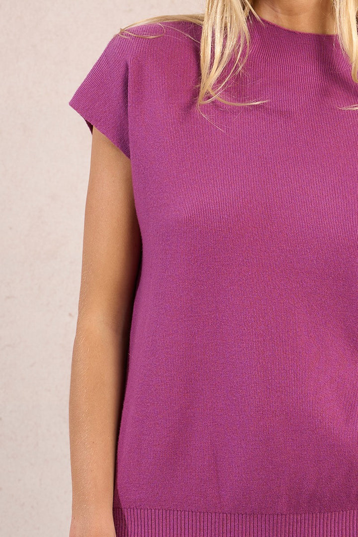 Fine Knit Mockneck Sweater Tee