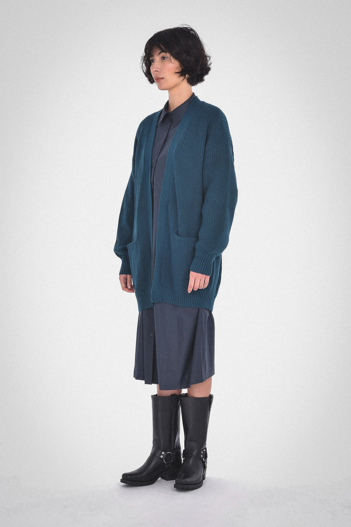 Opal Oversized Cardigan - Blue Coral