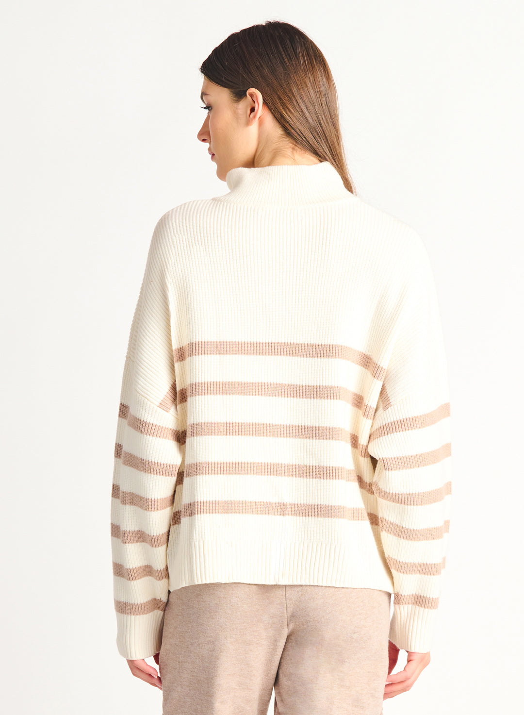 Half Zip Striped Sweater