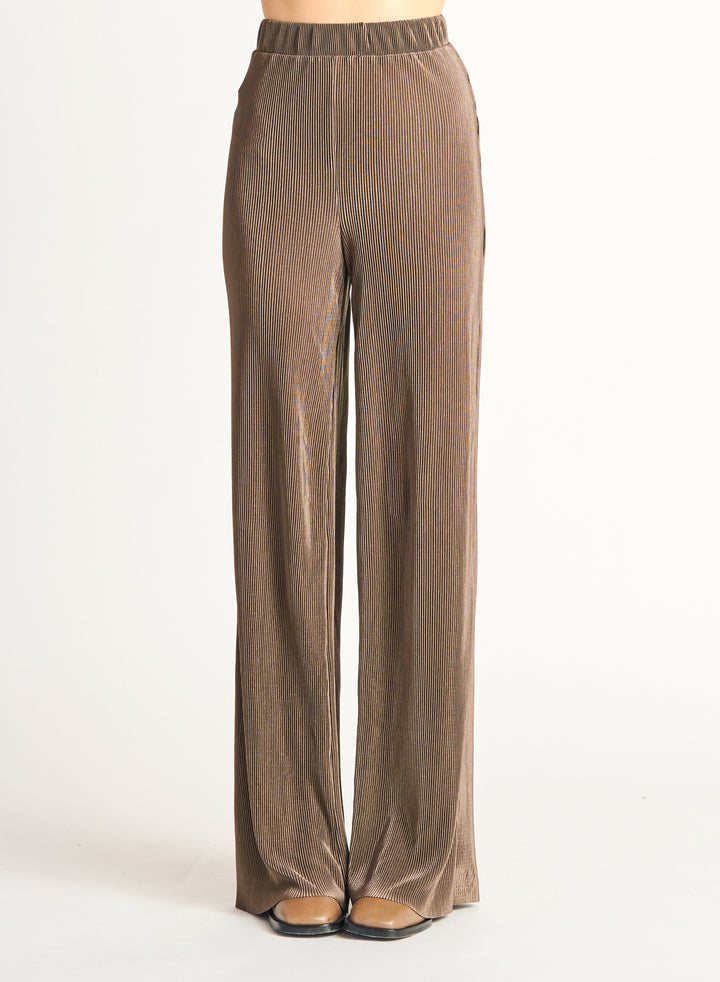 Pleated Wide Leg Pant - Ash Brown