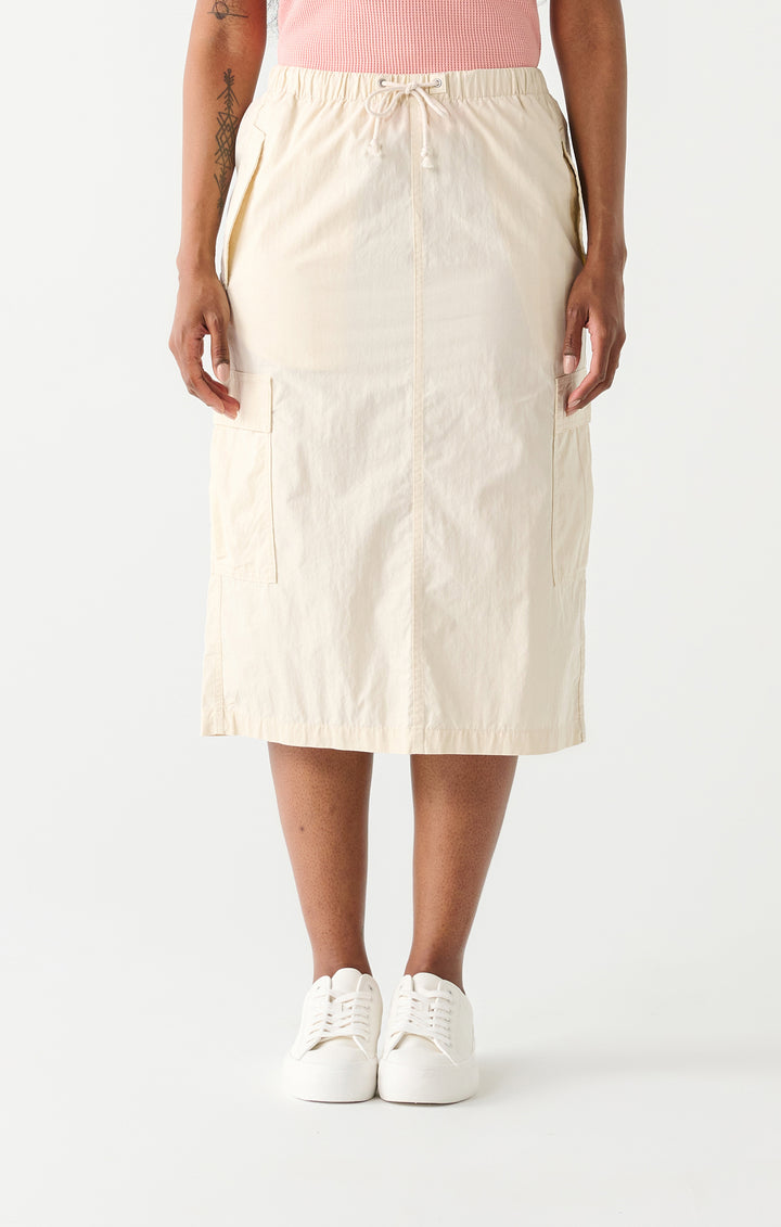 Cream Cargo Midi Skirt