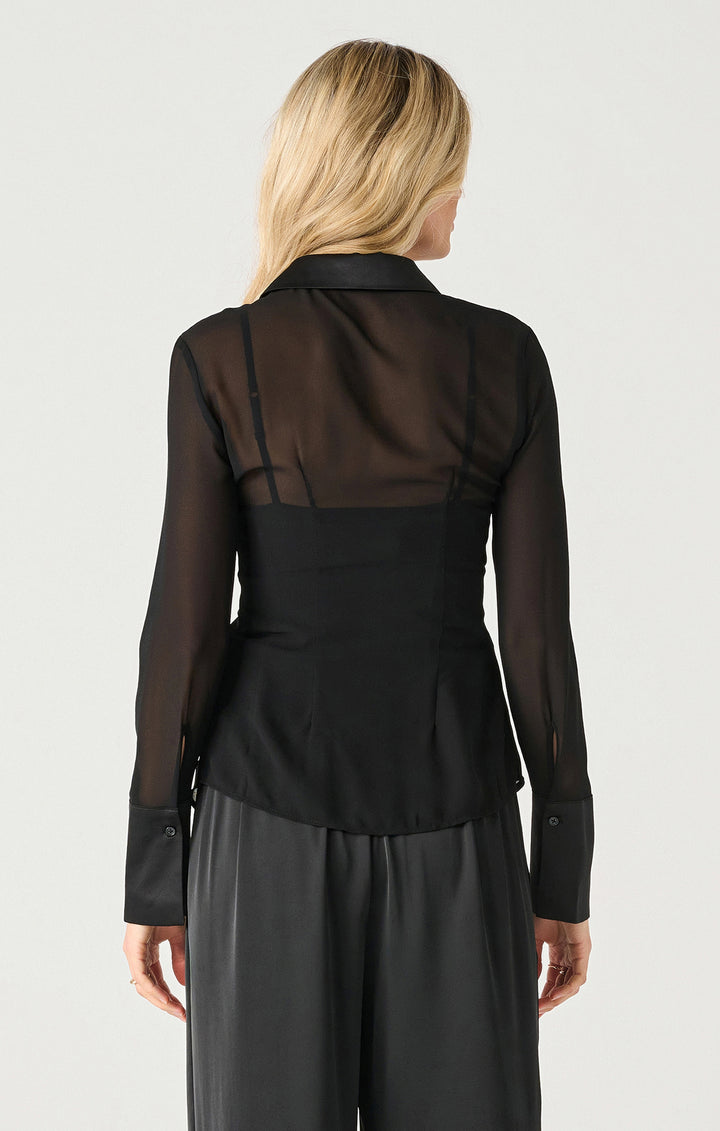 LS Sinched Sheer Blouse