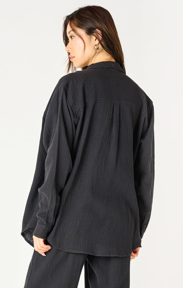 Textured Button Up - Black