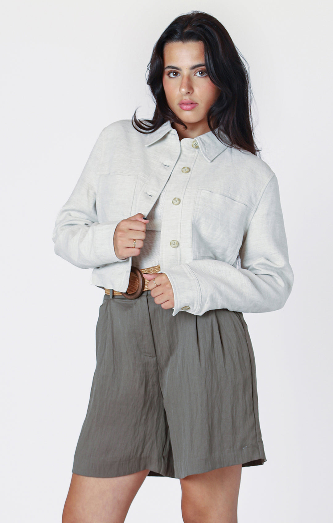 Linen Cropped Jacket