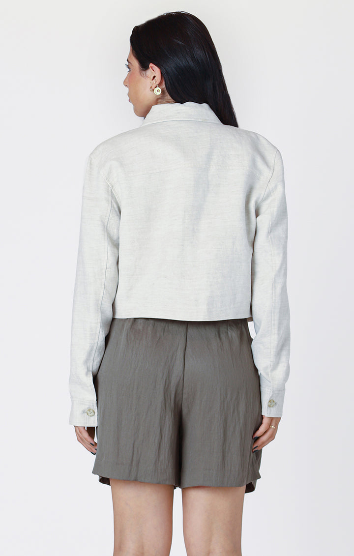 Linen Cropped Jacket