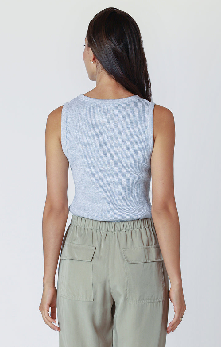 Waffle Knit Tank - Grey