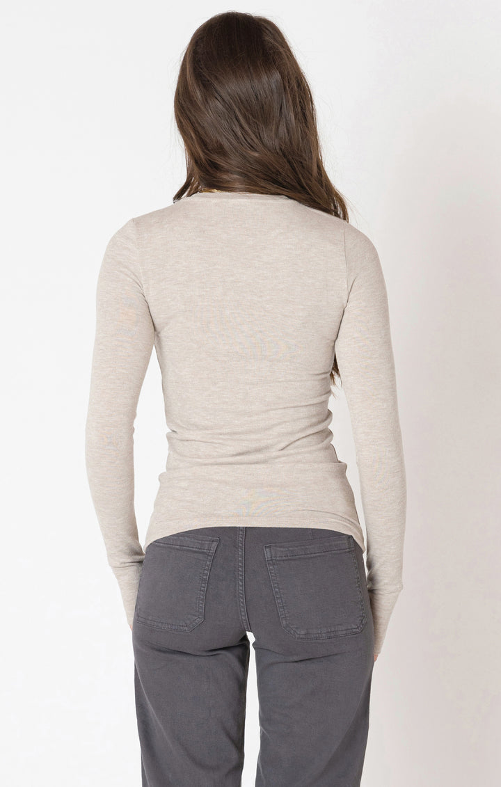 Heathered LS Top - Taupe