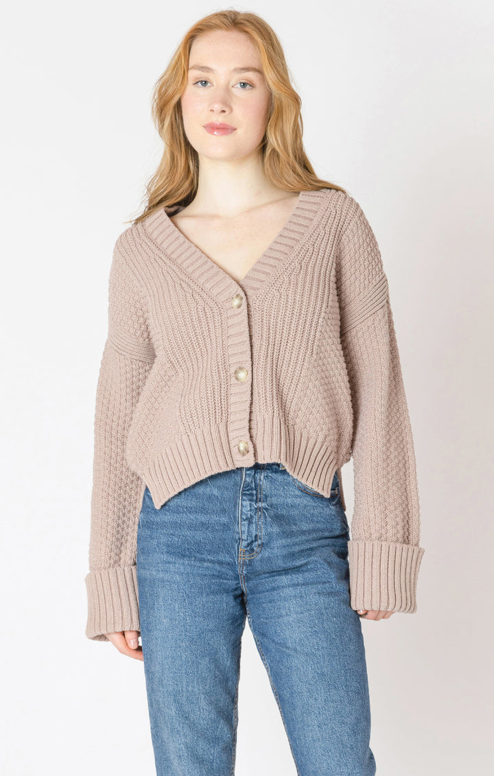 Cuffed Textured Cardigan