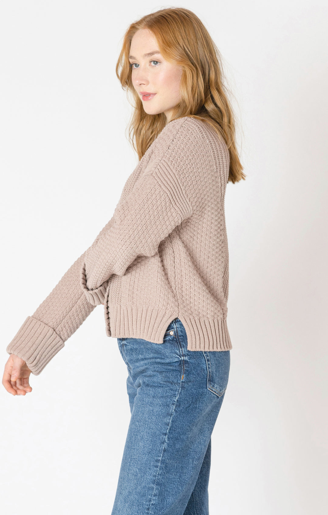 Cuffed Textured Cardigan