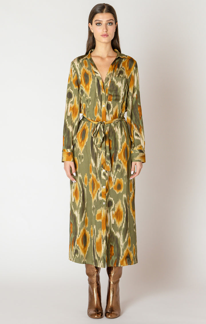 Belted Midi Shirt Dress