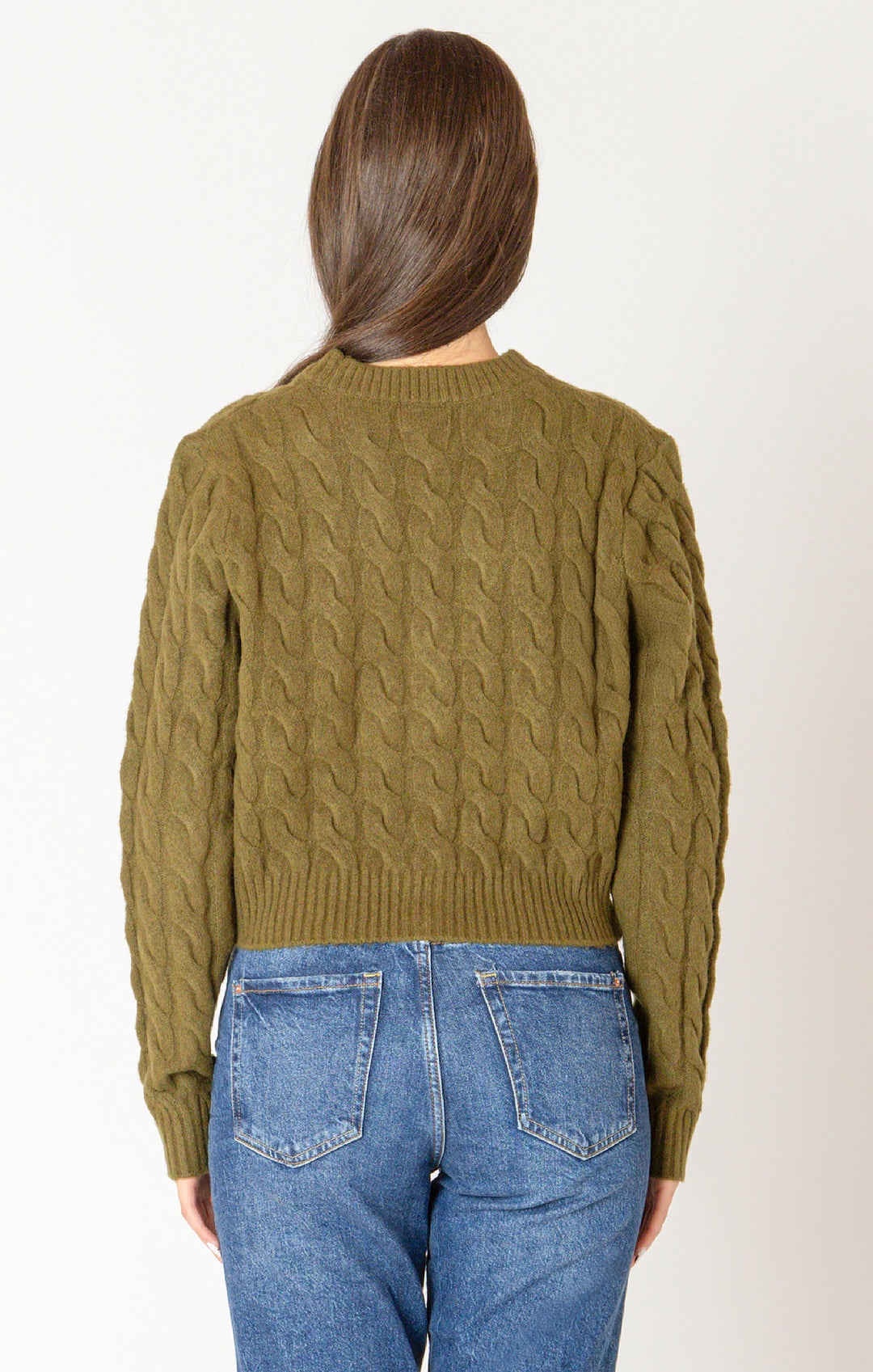 Green Cable Knit Cardigan