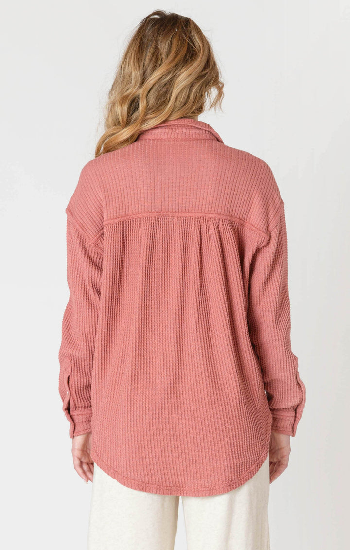 Waffle Knit Jacket - Pink