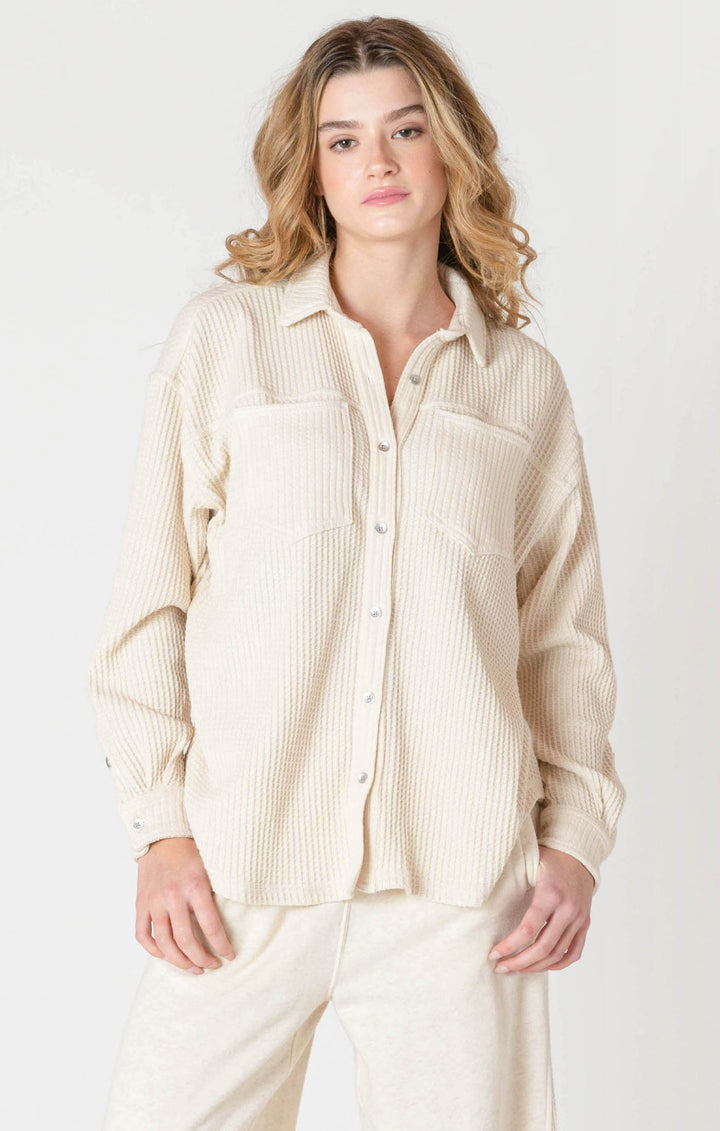 Waffle Knit Jacket - Cream