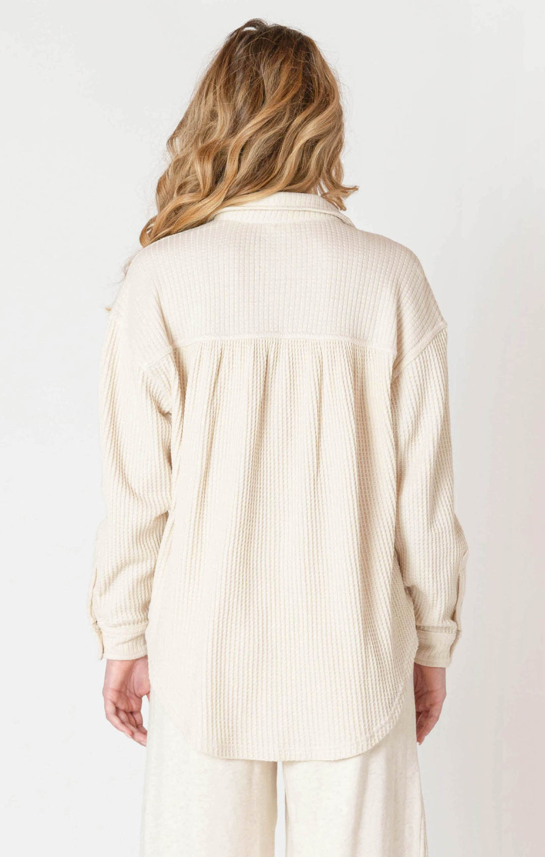 Waffle Knit Jacket - Cream