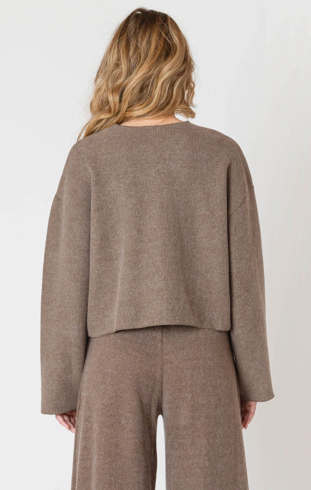 Ribbed Cardigan - Brown