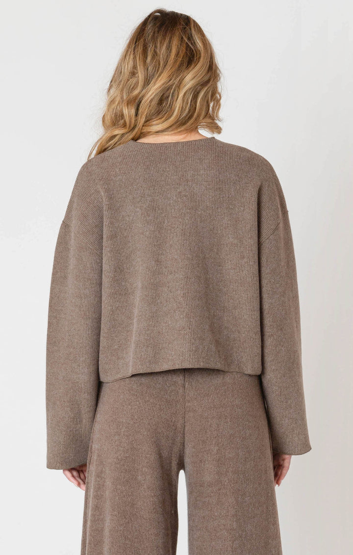 Ribbed Cardigan - Brown