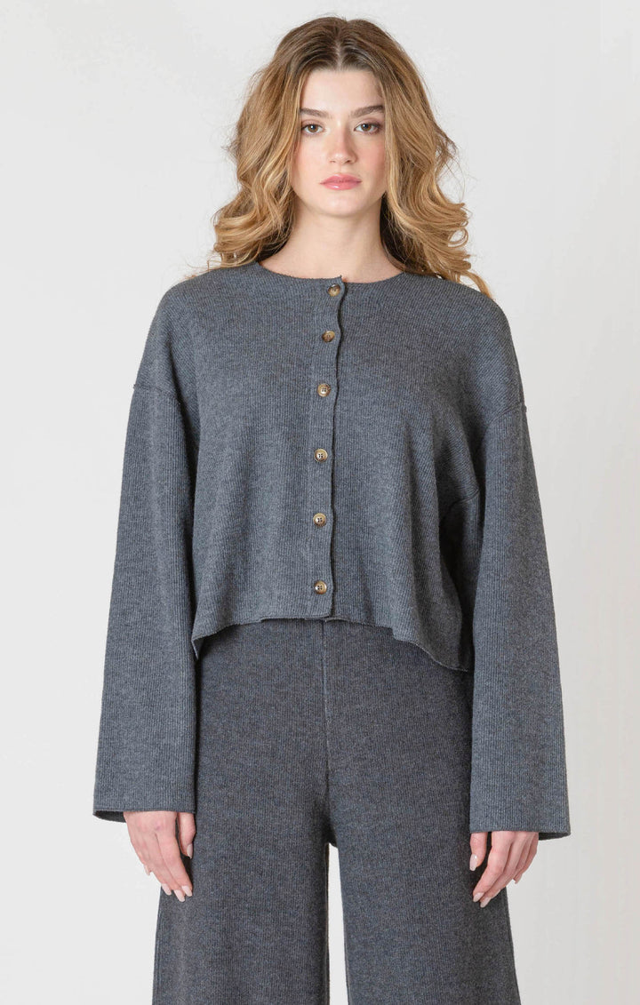 Ribbed Cardigan - Grey