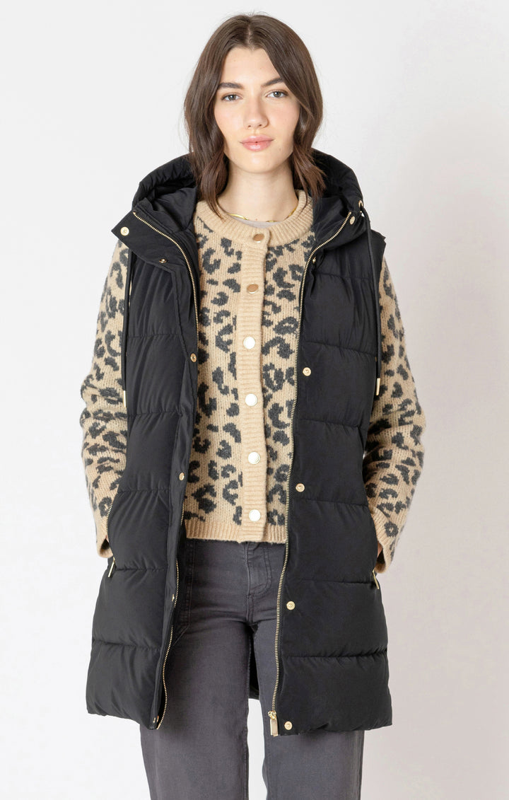Hooded Puffer Vest - Black