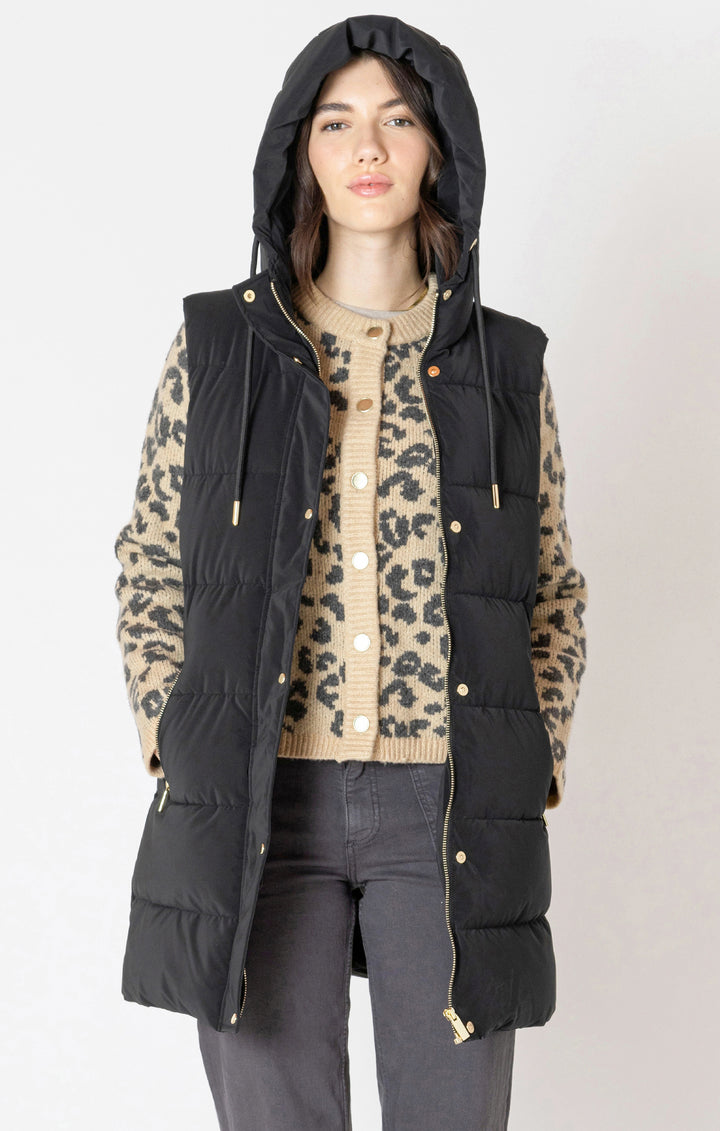 Hooded Puffer Vest - Black