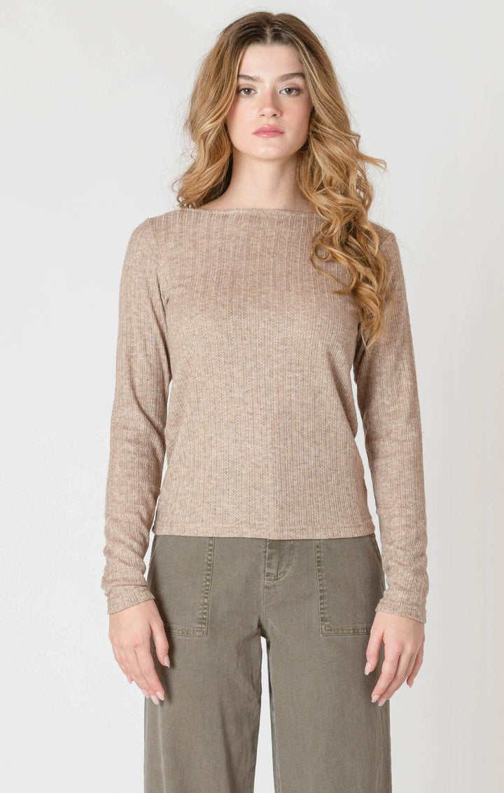 Boatneck Textured LS Top
