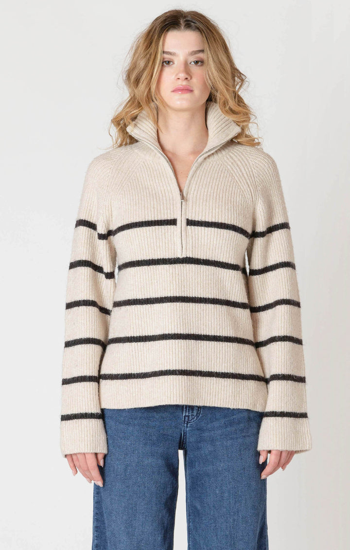 Striped Half Zip Sweater
