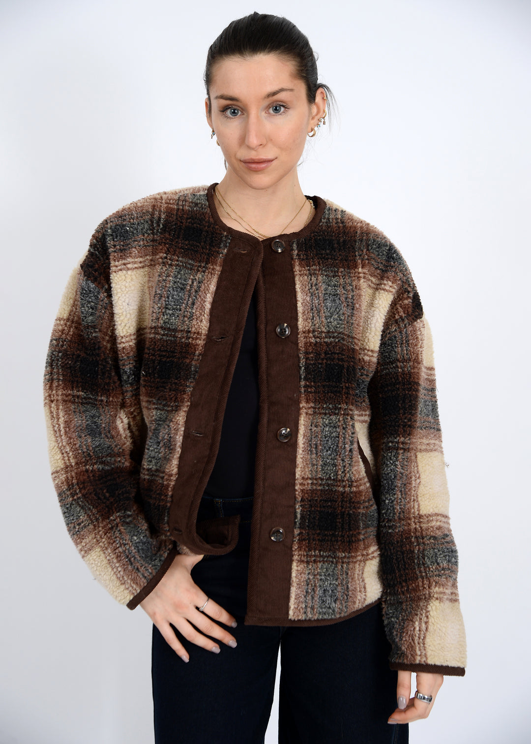 Sophie Plaid Sherpa Jacket