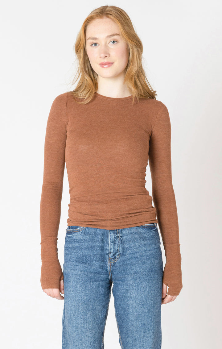 Heathered LS Top - Rust